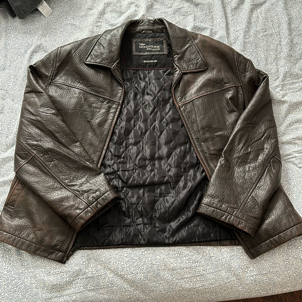 Dockers Mens Premium Genuine Leather Jacket New Zealand lamb